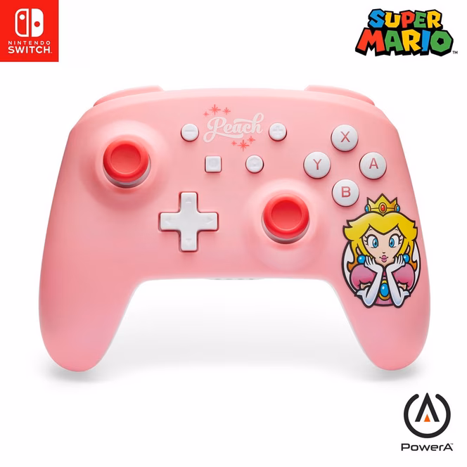 GameStop PowerA Wireless Controller for Nintendo Switch - Princess Peach Pink