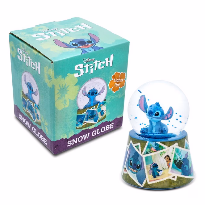 GameStop Disney Lilo and Stitch Vintage Photos Mini Light-Up 3-in Snow Globe