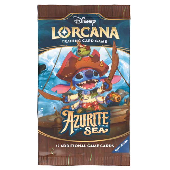 GameStop Disney Lorcana Trading Card Game: Azurite Sea Chapter 6 Booster Full Box (24 Boosters)