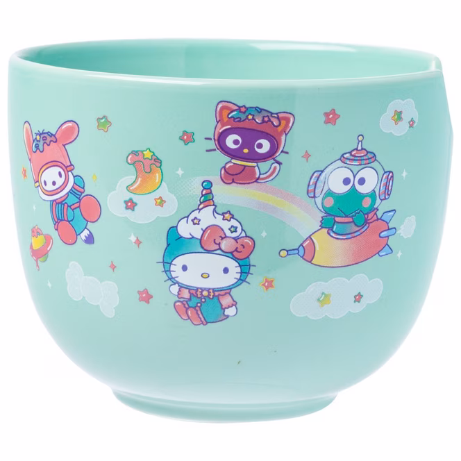 GameStop Hello Kitty and Friends Dreamland Space Quad Ceramic Ramen 20oz Bowl with Chopsticks and Spoon
