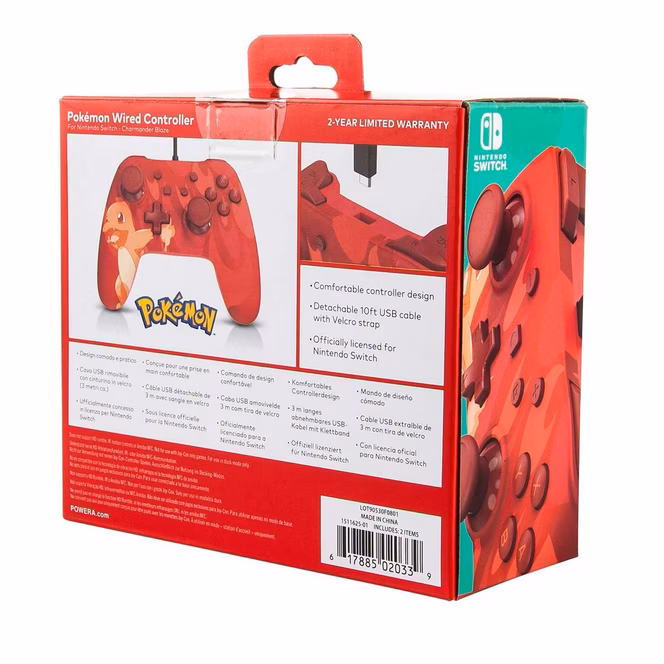 GameStop PowerA Wired Controller for Nintendo Switch - Charmander Blaze