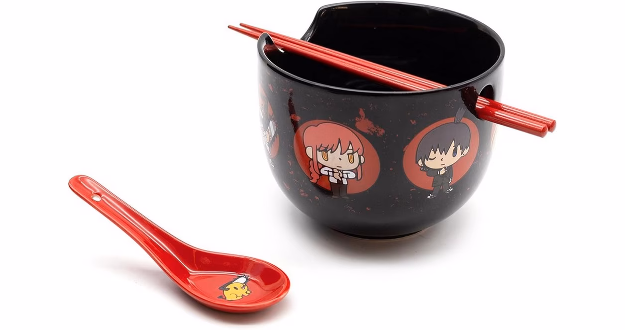 GameStop CultureFly Chainsaw Man Ramen Bowl Bundle Set with Ramen Bowl, Spoon, and Chopsticks