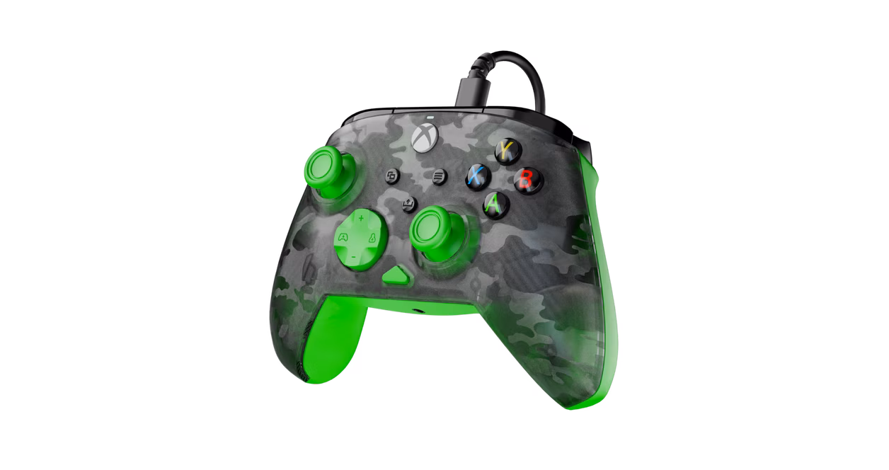 GameStop Turtle Beach Rematch Core Wired Gaming Controller (Ghost Black Camo/Green) for Xbox Series X/S, Xbox One and Windows 10/11 PC