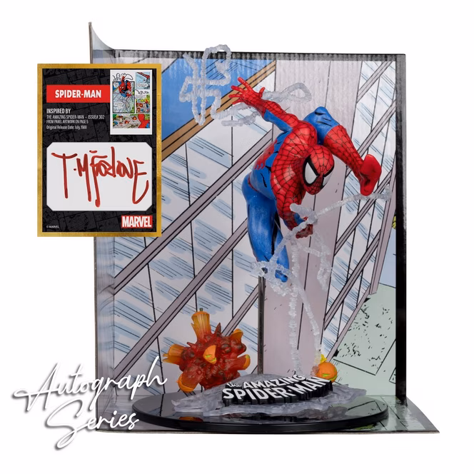 GameStop McFarlane Toys Marvel Collection The Amazing Spider-Man (Issue 302) 1:10th Scale Figure with Autograph GameStop Exclusive