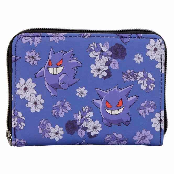 GameStop Loungefly Pokemon Gengar Floral Zip Around Wallet GameStop Exclusive