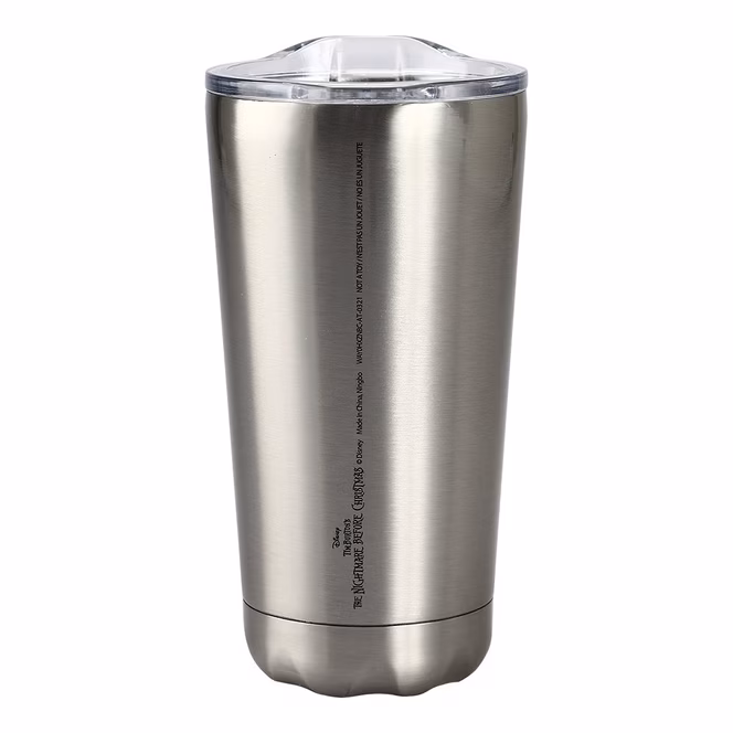 GameStop The Nightmare Before Christmas Jack and Sally Gray 15 oz Stainless Steel Tumbler