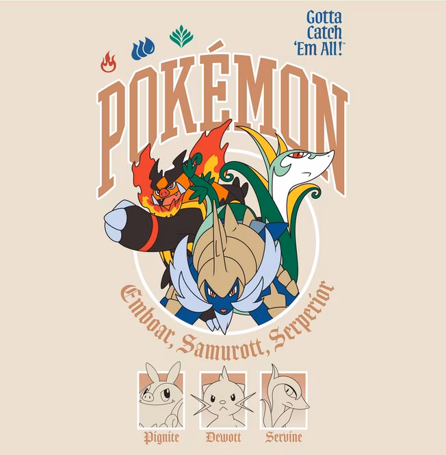 GameStop Pokemon Unova Starters Graphic T-Shirt GameStop Exclusive