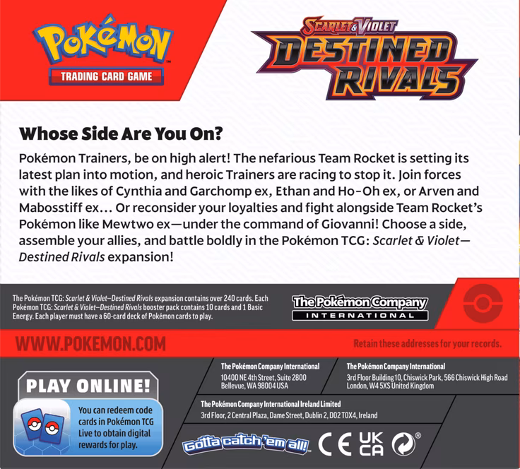 GameStop Pokemon Trading Card Game: Destined Rivals Booster Box