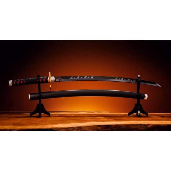 GameStop Bandai Tamashii Nations Demon Slayer: Kimetsu no Yaiba Tanjiro's Nichirin Sword with Rengoku's Handguard Proplica