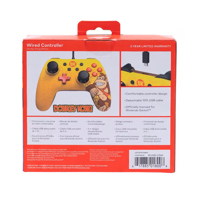 GameStop PowerA Enhanced Wired Controller for Nintendo Switch - Donkey Kong