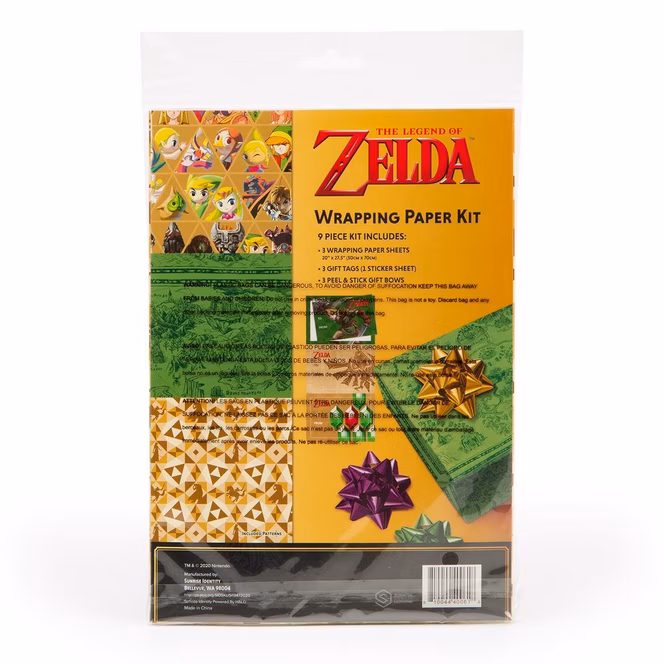 GameStop The Legend of Zelda Wrapping Paper Kit 3 Sheets