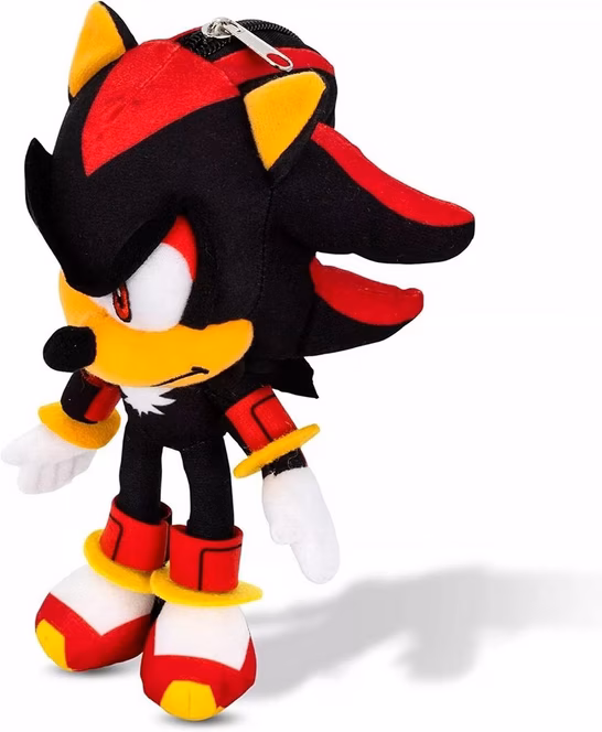 GameStop Sonic Shadow the Hedgehog Plush Bag Clip with Zippered Pouch