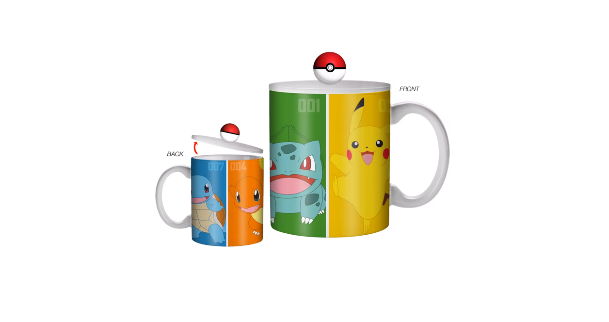 GameStop Pokemon Starter Panels Numbers 18oz Ceramic Mug