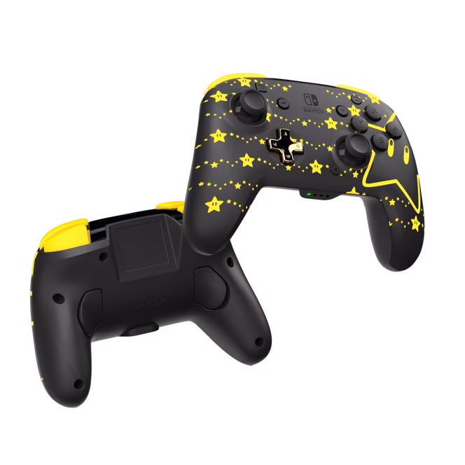 GameStop PDP REMATCH GLOW Wireless Controller for Nintendo Switch, Nintendo Switch - OLED Model, and Nintendo Switch Lite - Super Star