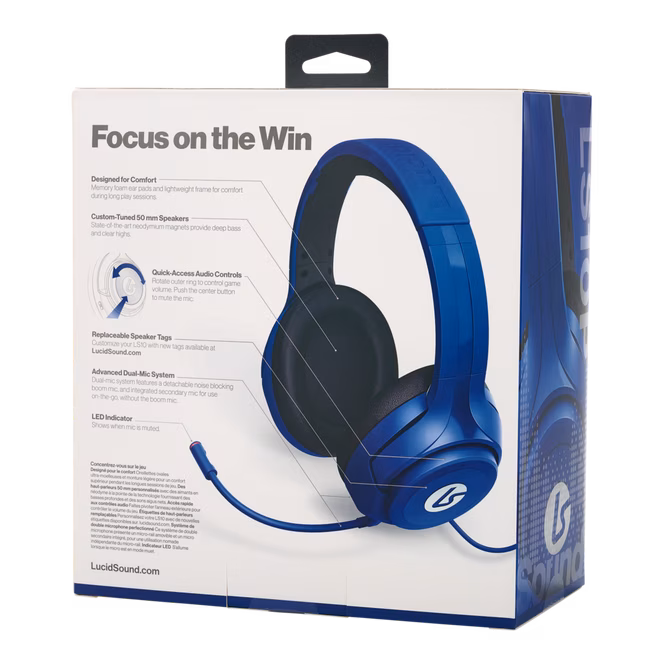 GameStop LucidSound LS10P Wired Stereo Gaming Headset with Mic for PlayStation 4/5 and PC - Reflex Blue