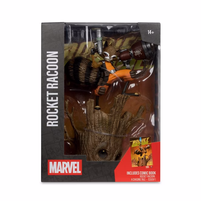 GameStop McFarlane Toys Collection Marvel Comic Rocket Raccoon a Chasing Tale Rocket Raccoon 1:6th Scale Statue