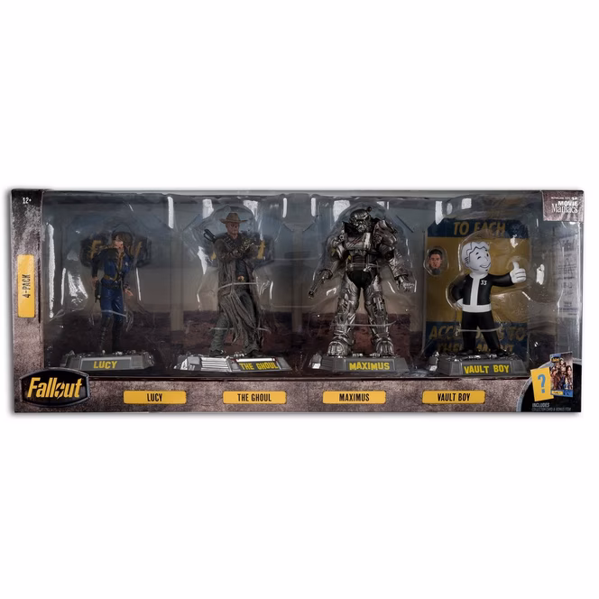 GameStop McFarlane Toys Movie Maniacs Fallout Lucy Maximus the Ghoul and Vault Boy 4-piece Figure