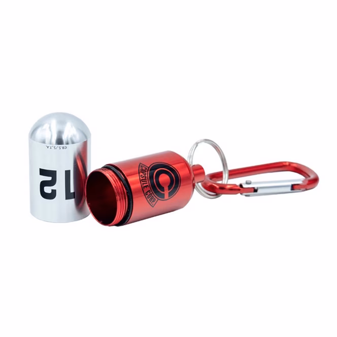 GameStop ABYstyle Dragon Ball Z Red Capsule Corp. Replica Keychain