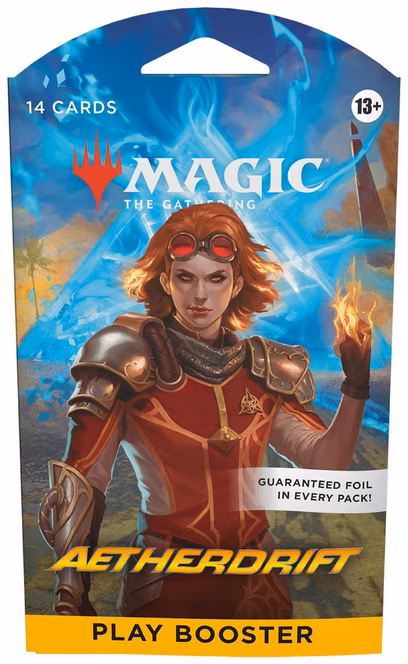 GameStop Magic: The Gathering Aetherdrift Sleeved Play Booster Pack (14 Magic Cards)