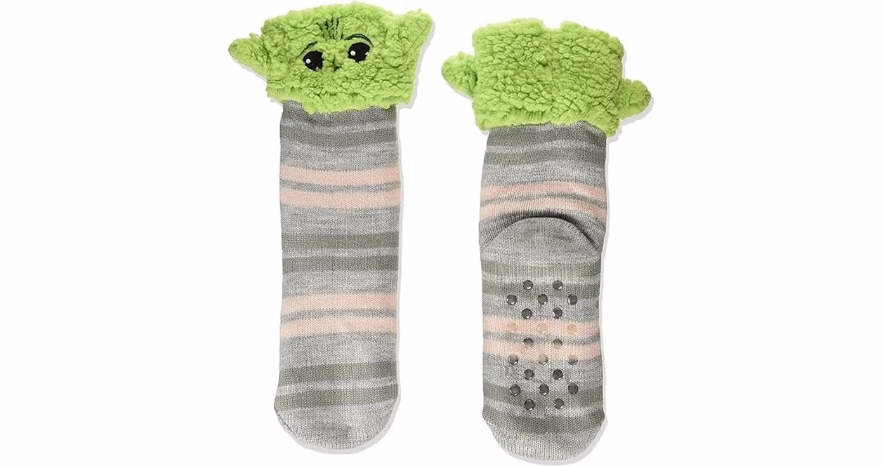 GameStop Star Wars The Mandalorian Grogu Sherpa Lined Slipper Socks