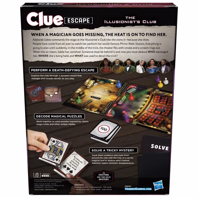 GameStop Clue Escape The Illusionists Club Board Game