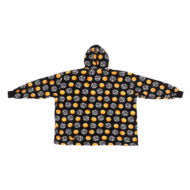 GameStop Dragon Ball Z Gi Symbols and Dragon Balls Hoodie Blanket