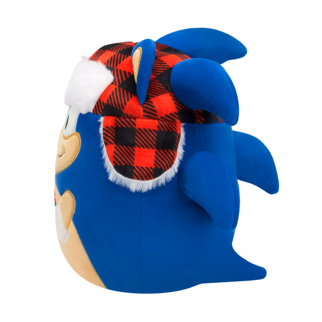 GameStop Squishmallows Sonic the Hedgehog Sonic with Hat and Candy Cane 8-In Little Plush