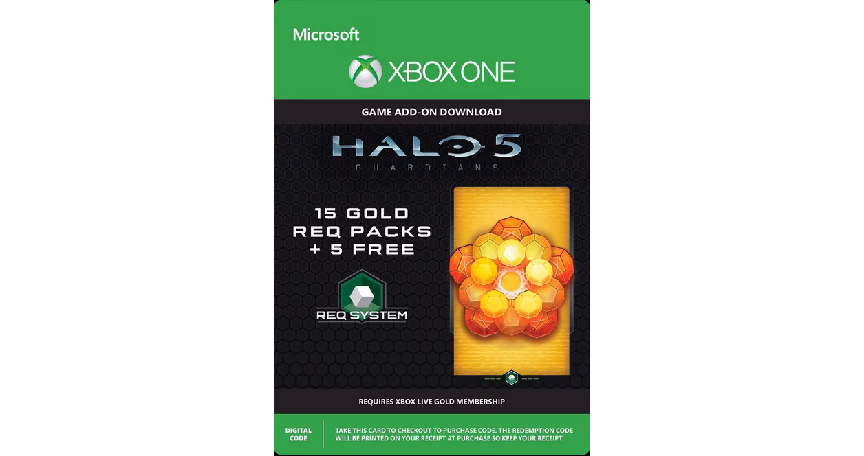 GameStop Halo 5: Guardians 15 Gold Req Packs DLC and 5 Free - Xbox One