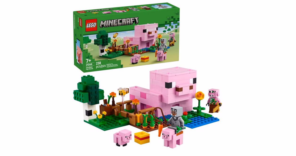 GameStop LEGO Minecraft The Baby Pig House Building Playset 21268