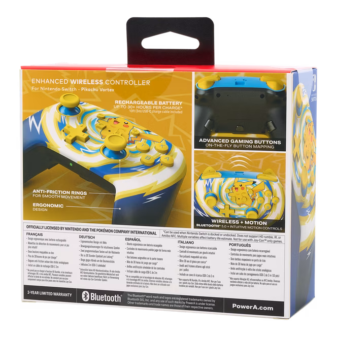 GameStop PowerA Enhanced Wireless Controller for Nintendo Switch Pokemon Pikachu Vortex