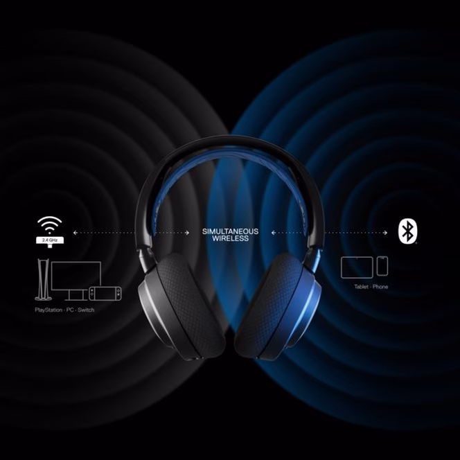 GameStop SteelSeries Arctis Nova 7P Wireless Gaming Headset Generation 1 for PlayStation 5, PlayStation 4, Xbox Series X, Nintendo Switch, and PC