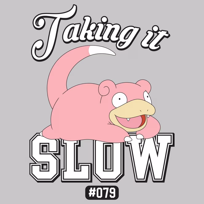 GameStop Pokemon Slowpoke Graphic Gray Unisex Short Sleeve T-Shirt
