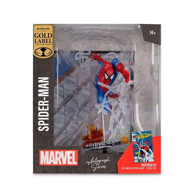 GameStop McFarlane Toys Marvel Collection The Amazing Spider-Man (Issue 302) 1:10th Scale Figure with Autograph GameStop Exclusive