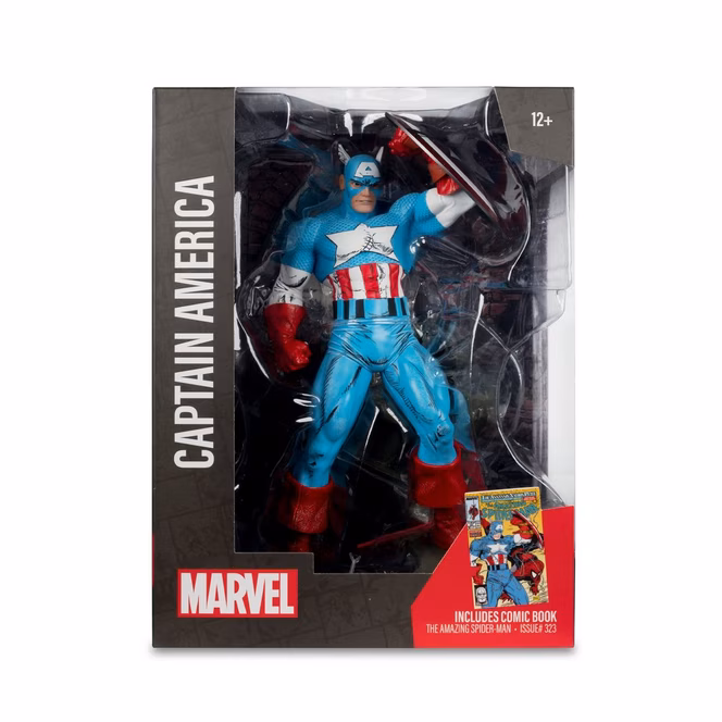 GameStop McFarlane Toys Marvel: The Amazing Spider-Man Issue 323 with Captain America Comic and 1:6 Scale Statue