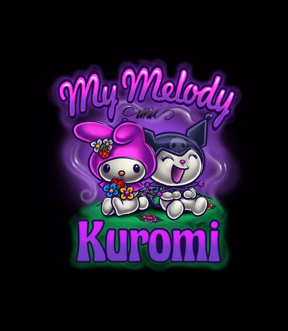 GameStop Sanrio Kuromi and My Melody Black and Pink Unisex Graphic T-Shirt GameStop Exclusive