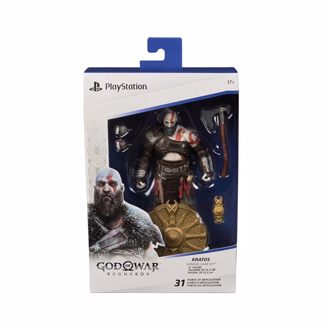 GameStop Spin Master PlayStation God of War Ragnarok Kratos (The Shapes Collection) 6-in Action Figure