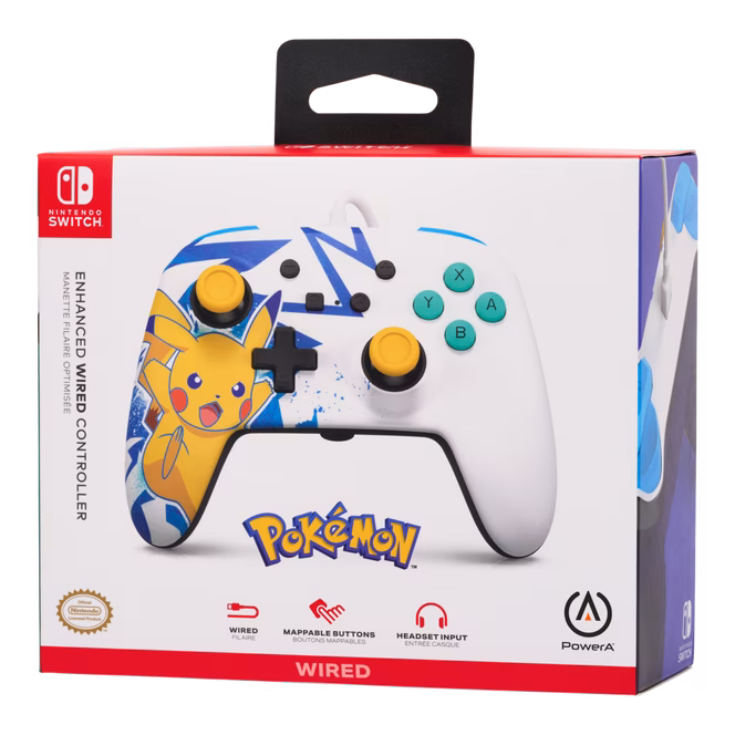GameStop PowerA Enhanced Wired Controller for Nintendo Switch - Pikachu High Voltage
