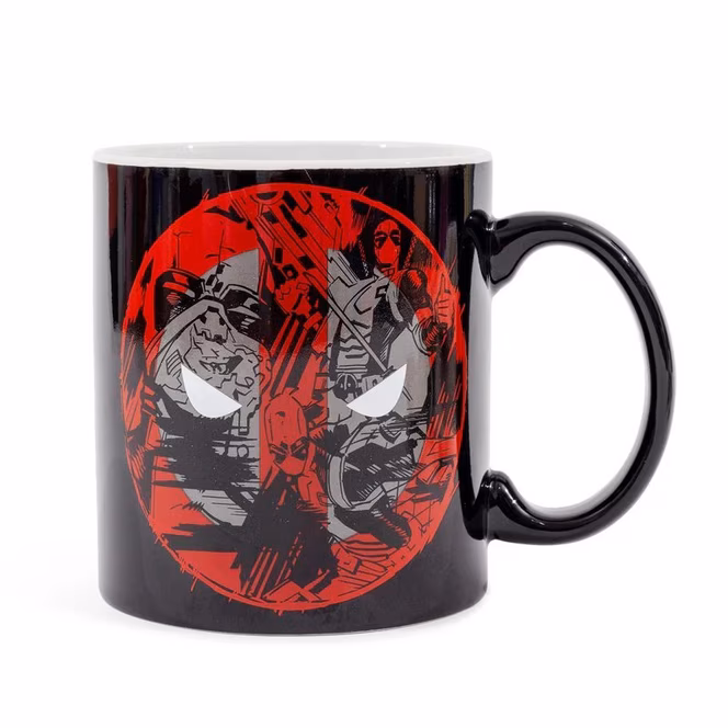 GameStop Marvel Deadpool Scribble Art Logo 20oz Ceramic Mug