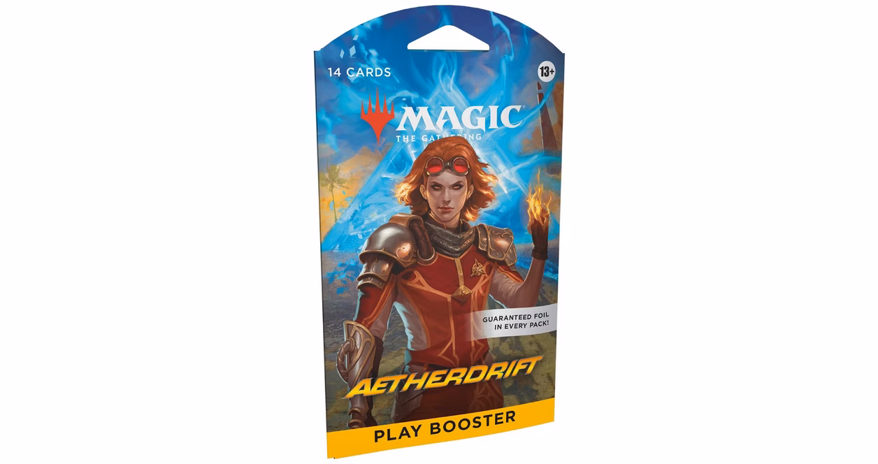 GameStop Magic: The Gathering Aetherdrift Sleeved Play Booster Pack (14 Magic Cards)