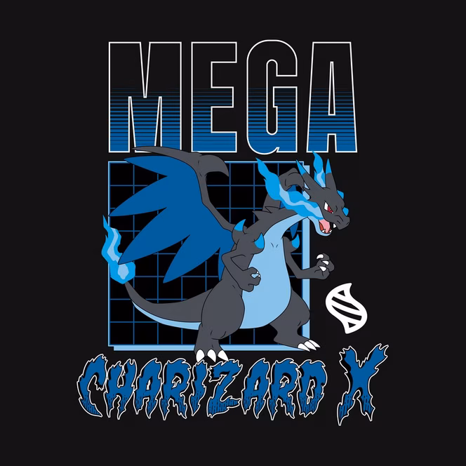 GameStop Pokemon Mega Charizard X and Y Double Sided Graphic T-Shirt GameStop Exclusive