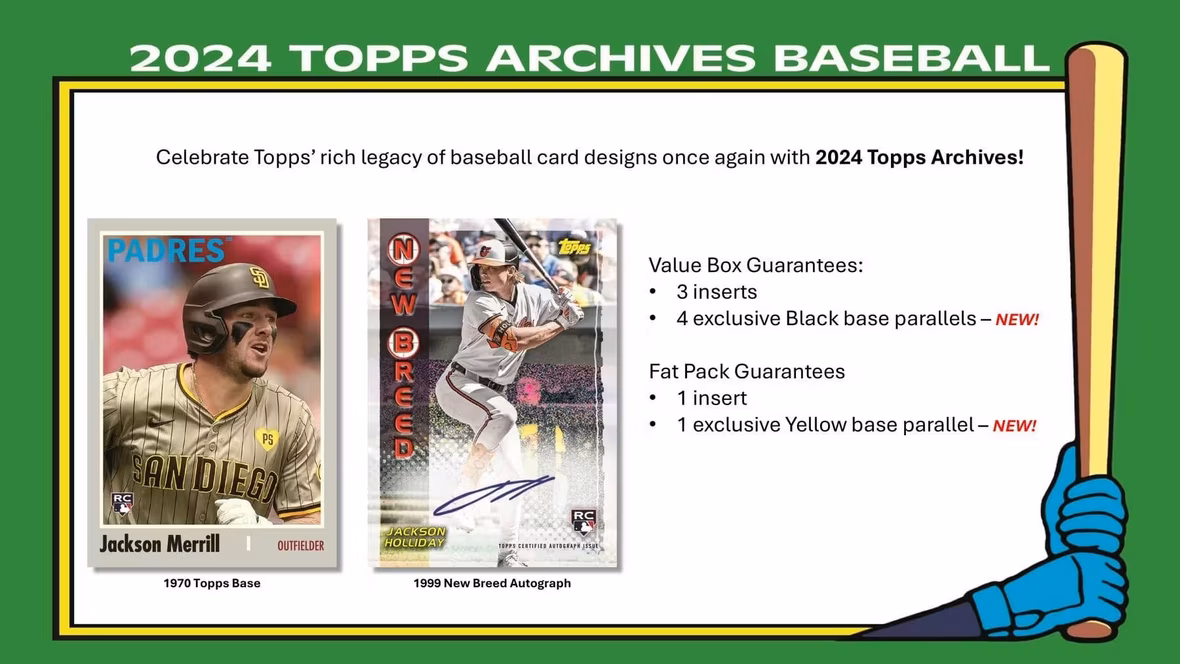 GameStop 2024-25 Topps Archives MLB Baseball Value Box