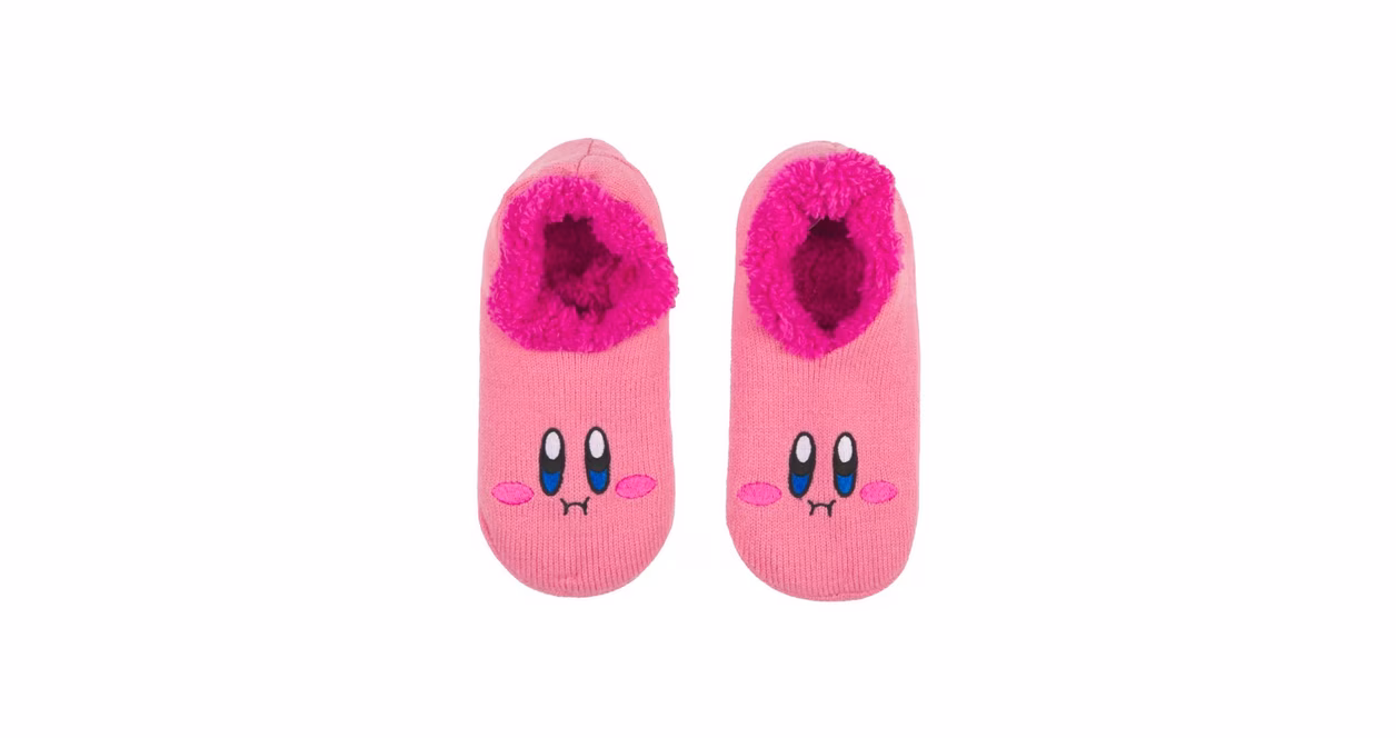 GameStop Kirby - Kirby Big Face Slipper Socks with Candy Grippers
