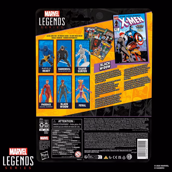GameStop Hasbro Marvel Legends Series Uncanny X-Men Black Widow (Issue 268) 6-in Action Figure
