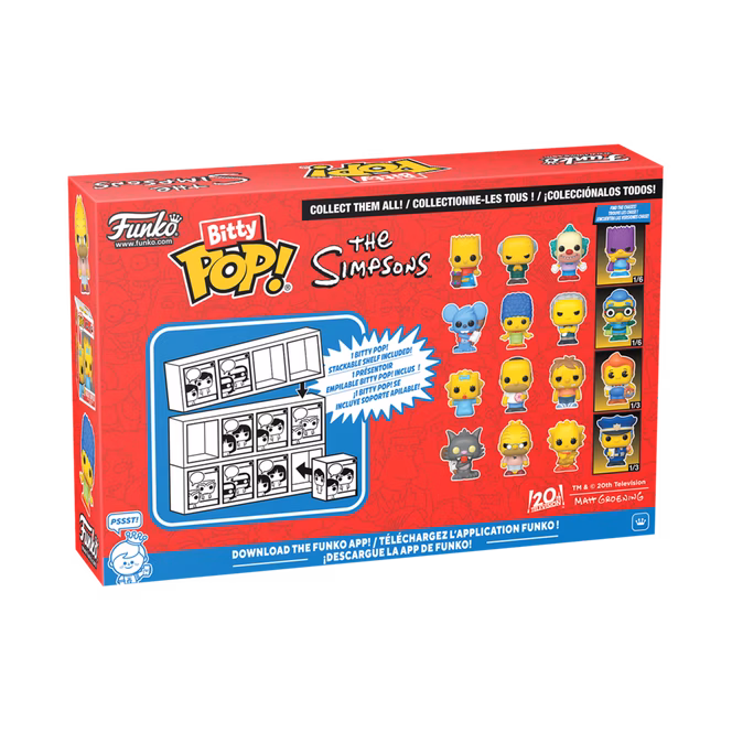 GameStop Funko Bitty POP! The Simpsons Vinyl Figure Set 4-Pack (Maggie Simpson, Homer Simpson,  Barney Gumble, and Mystery Pop!)