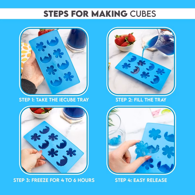 GameStop Disney Lilo and Stitch Silicone Mold Ice Cube Tray - 8 Cubes