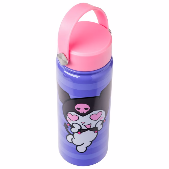 GameStop Sanrio Kuromi Heart Eyes Purple Stripes 20oz Stainless Steel Water Bottle with Swivel Handle