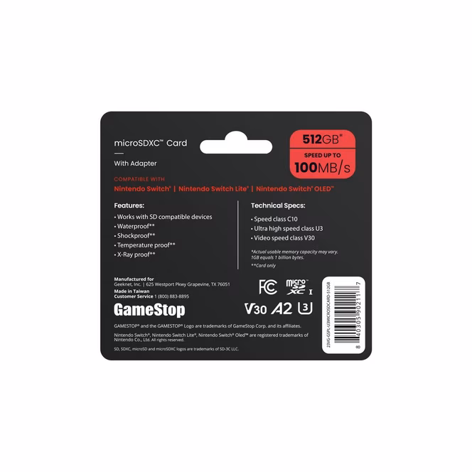 GameStop GameStop 512GB U3 Micro SD Card with Adapter
