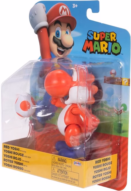 GameStop Jakks Pacific Super Mario Red Yoshi 4-in Action Figure with Red Egg