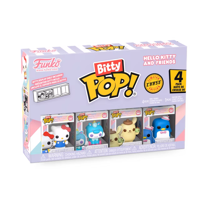GameStop Funko Bitty POP! Sanrio Hello Kitty and Friends Vinyl Figure Set 4-Pack (Hello Kitty, Cinnamoroll–Unicorn, Pompompurin, and Mystery Pop!)