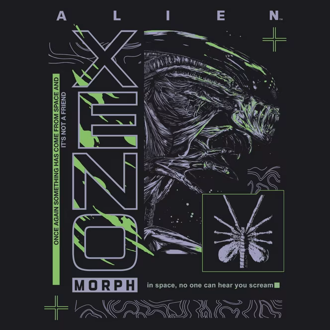 GameStop Alien Xenomorph Unisex Black Short Sleeve Graphic T-Shirt GameStop Exclusive